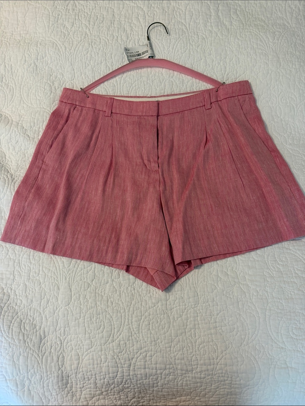 Jcrew Women's Pink High-Waist Linen Blend suit Shorts